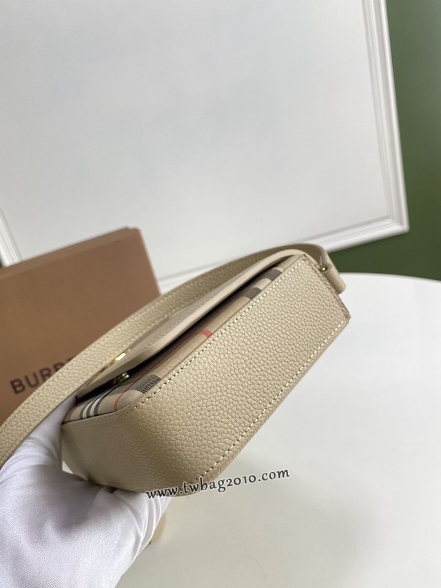 Burberry專門店新款粒紋皮革典藏Vintage復古格紋女包 巴寶莉單肩斜挎小包 yxb1241